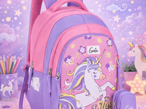 Genie Twinkle Corn School Bag for Kids - Pink - Bhandari Stationers