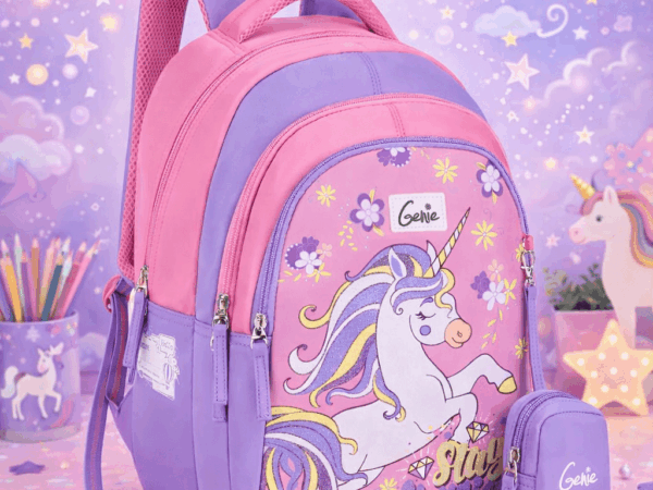 Genie Twinkle Corn School Bag for Kids - Pink - Bhandari Stationers