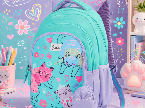 Genie Purrfect School Bag for Kids - Teal - Bhandari Stationers