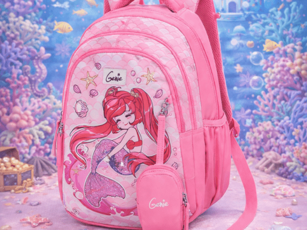 Genie Mermaid School Bag for Kids - Pink - Bhandari Stationers