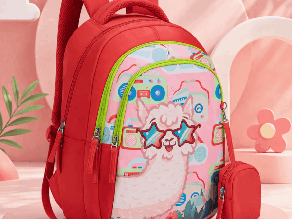 Genie Lama Drama School Bag for Kids - Coral - Bhandari Stationers