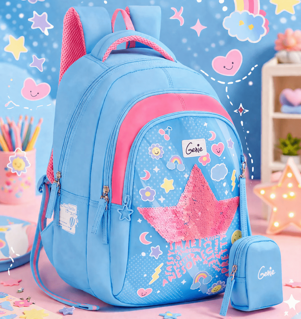 Genie Starlis School Bag for Kids - Blue - Bhandari Stationers