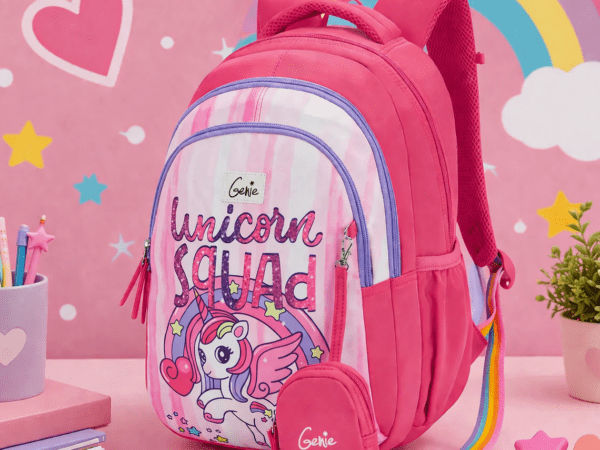 Genie Unicorn squad School Bag for Kids - Pink - Bhandari Stationers