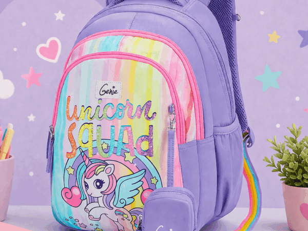 Unicorn Squad School Bag for Kids - Lavender - Bhandari Stationers