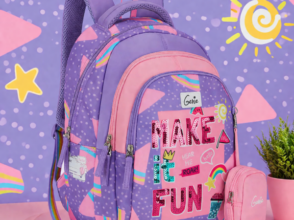 Genie Fun Pop Best School Bag for Kids - Purple - Bhandari Stationers