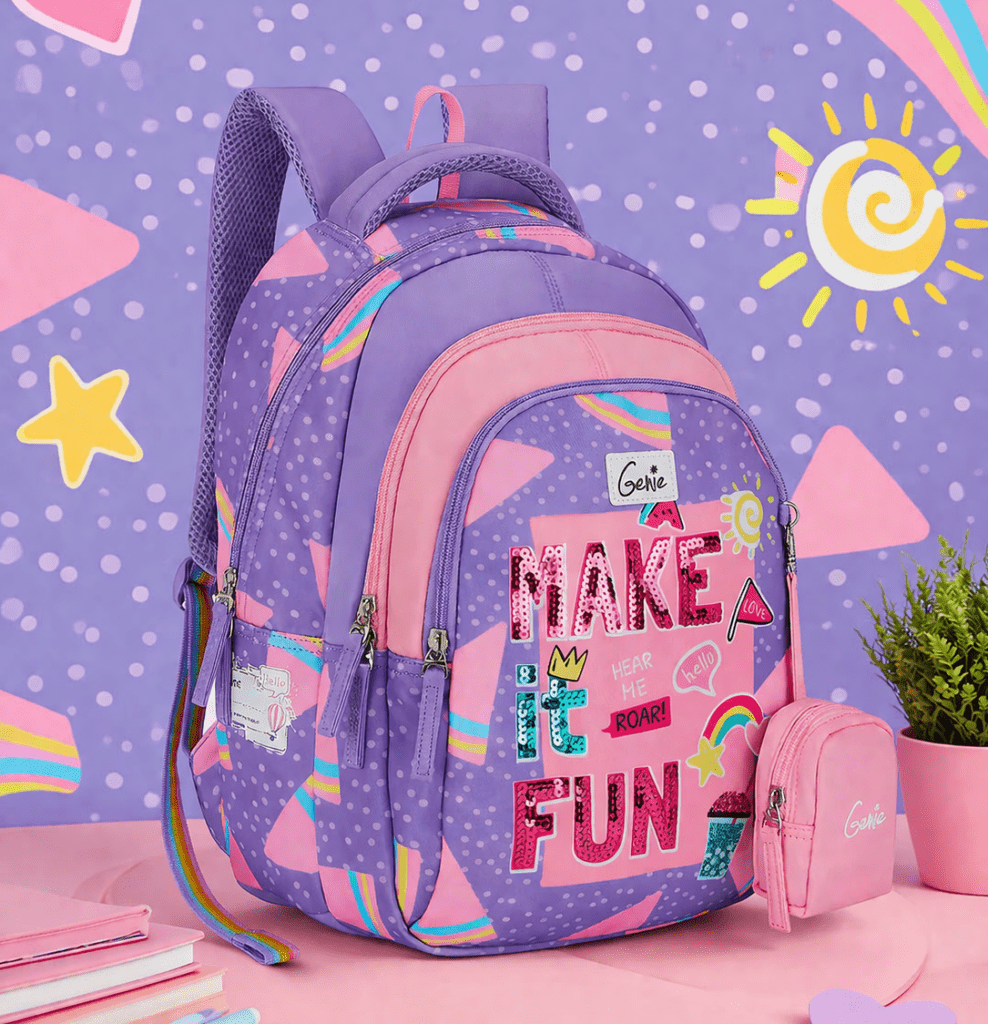 Genie Fun Pop Best School Bag for Kids - Purple - Bhandari Stationers