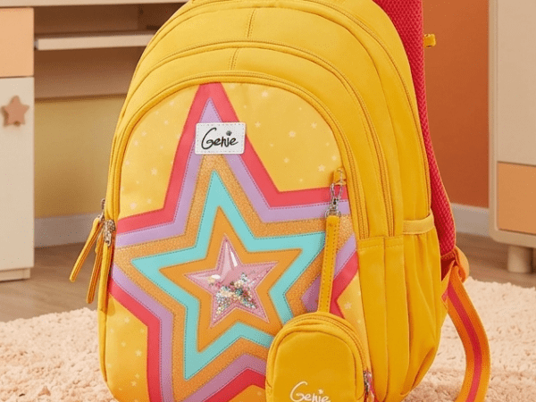 Genie Popstar School Bag for Kids - Mustard Yellow - Bhandari Stationers