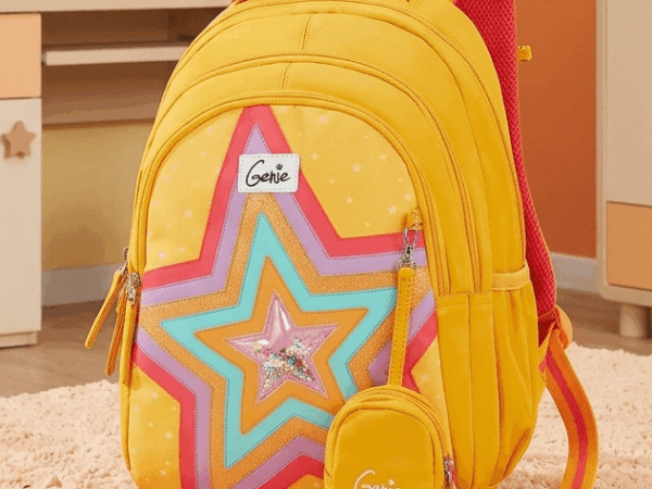 Genie Popstar School Bag for Kids - Mustard Yellow - Bhandari Stationers
