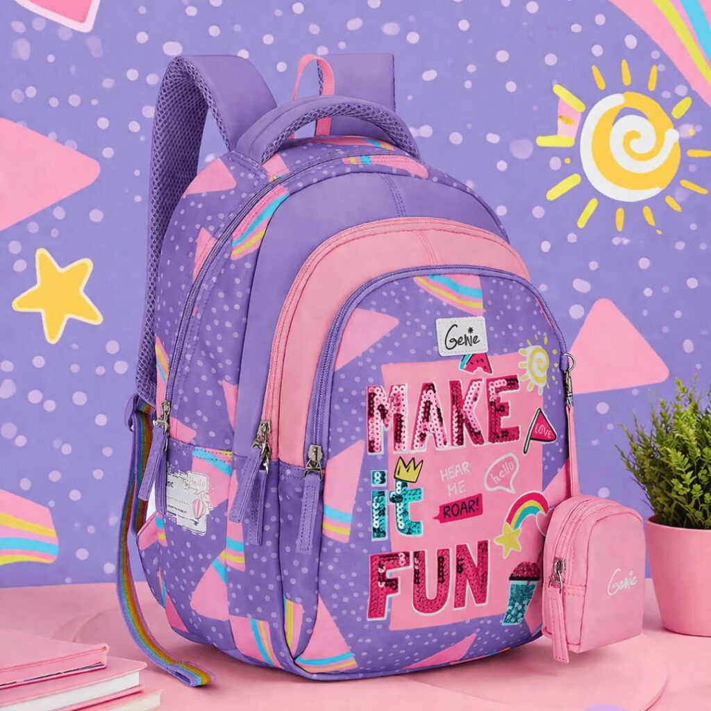 Genie Fun Pop Best School Bag for Kids - Purple - Bhandari Stationers