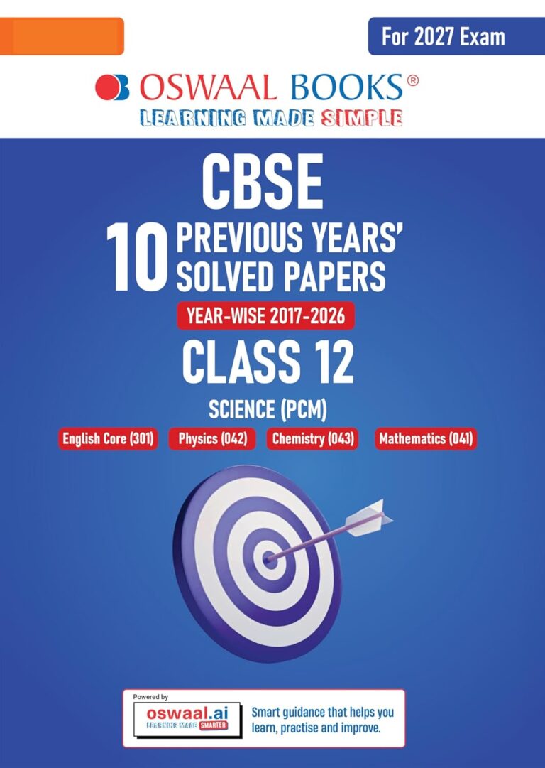 Oswaal Books Science PCM Set Previous 10 years Solved Paper For CBSE Class 12th Exam 2027 - Bhandari Stationers