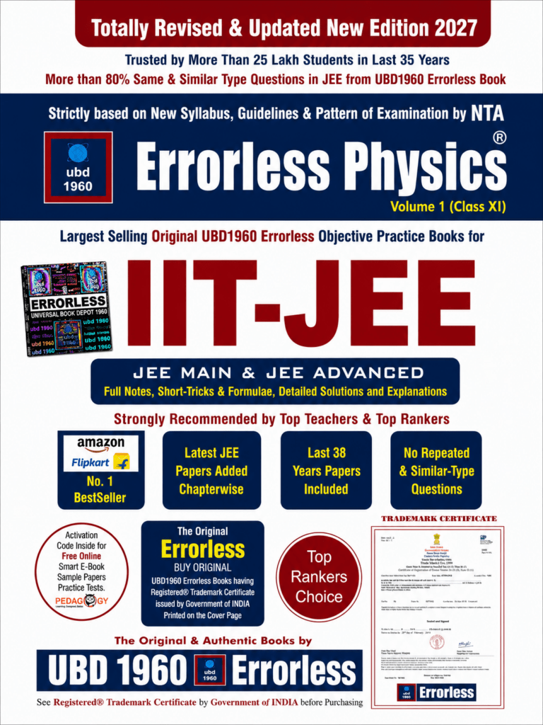Errorless Physics Textbook Vol. 1 & 2 For Class 12th IIT-JEE Preparation New Edition 2027 - Bhandari Stationers