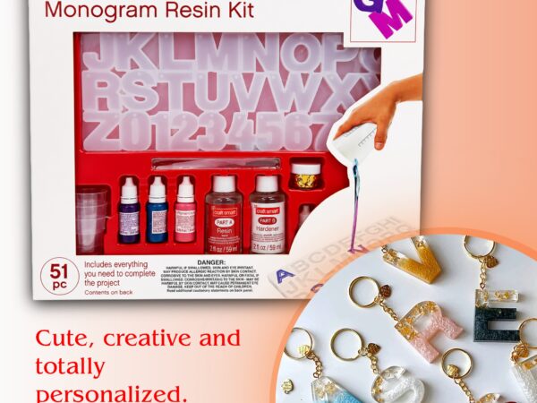 Monogram Resin Art Kit With Alphabet Mold, Keychain Making Resin Art Kit - Bhandari Stationers
