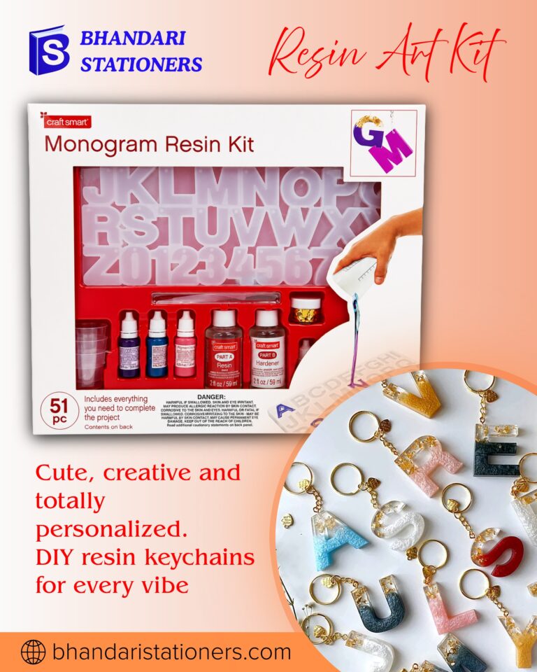 Monogram Resin Art Kit With Alphabet Mold, Keychain Making Resin Art Kit - Bhandari Stationers