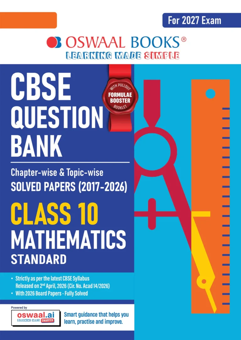 Oswaal Books Mathematics Standard Question Bank Solved Papers For CBSE Class 10th Exam 2027 - Bhandari Stationers