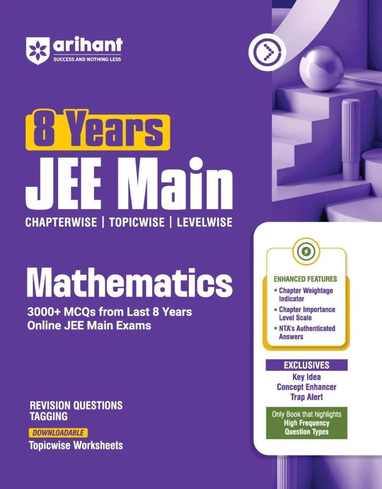 Arihant 8 Years JEE Main Mathematics 3000+ MCQs Book For 2027 Exam Latest Edition - Bhandari Stationers
