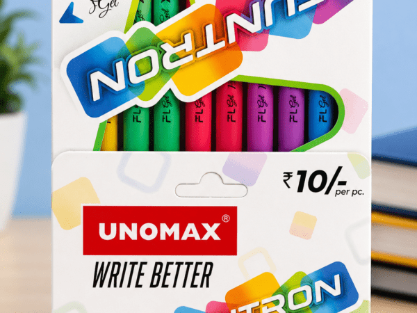 Unomax Funtron Gel Pen Write Better Wate Proof Ink 10 Unit Per Pack - Bhandari Stationers