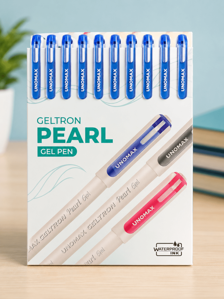 Unomax Geltron Pearl Gel Pen Water Proof Ink 10 Unit Per Pack - Bhandari Stationers