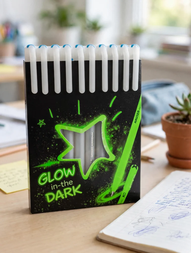 Hauser Glow Pen In Dark Ball Pen 10 Unit Per Pack - Bhandari Stationers