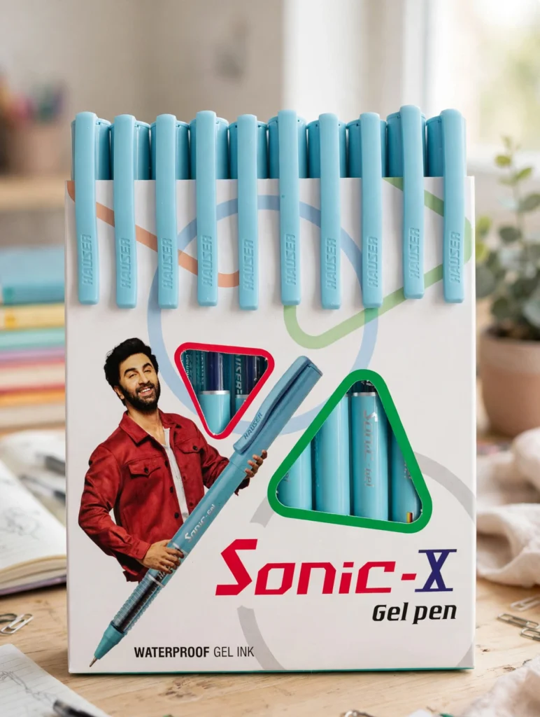 Hauser Sonic-X Gel Pen Water Proof Gel Ink 10 Unit Per Pack - Bhandari Stationers