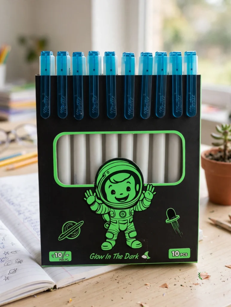 Montex Glow Pen In Dark Ball Pen 10 Unit Per Pack - Bhandari Stationers