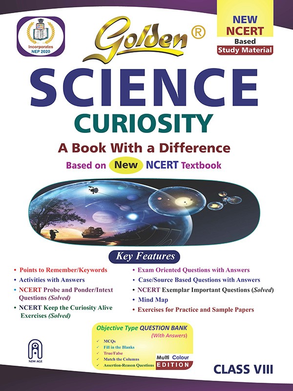 Golden Science Curiosity Guild Book For CBSE Class 8th Latest Edition 2026-27 - Bhandari Stationers Kota