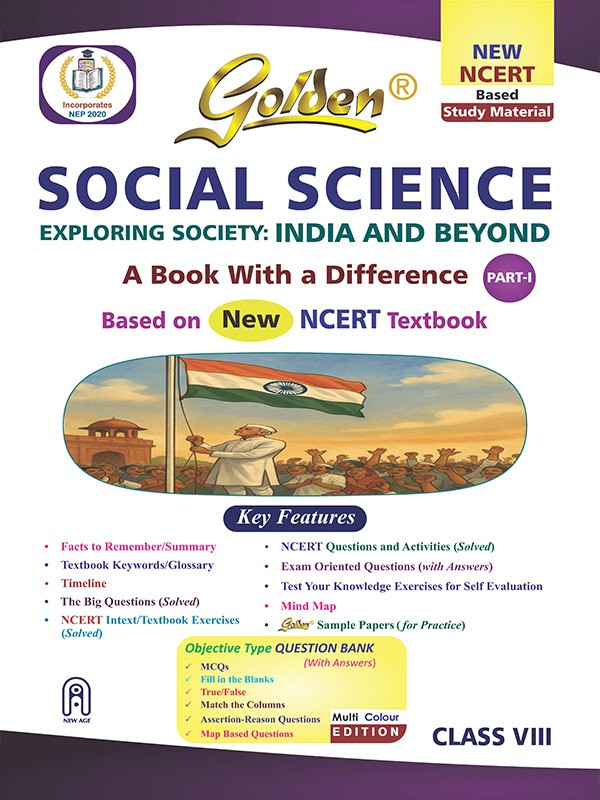 Golden Social Science Part-1 Guild Book For CBSE Class 8th Latest Edition 2026-27 - Bhandari Stationers Kota