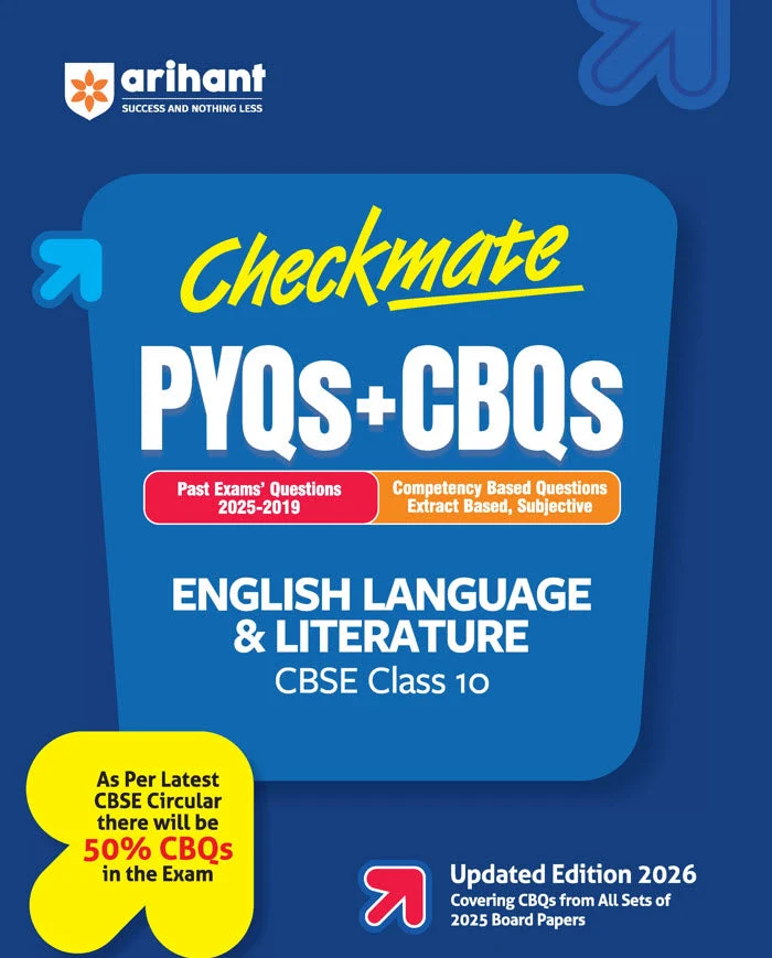 Arihant Checkmate English Language and Literature For Class 10th PYQs & CBQs (Competency Based Questions & Previous Year Question) Latest Edition 2027 - Bhandari Stationers Kota