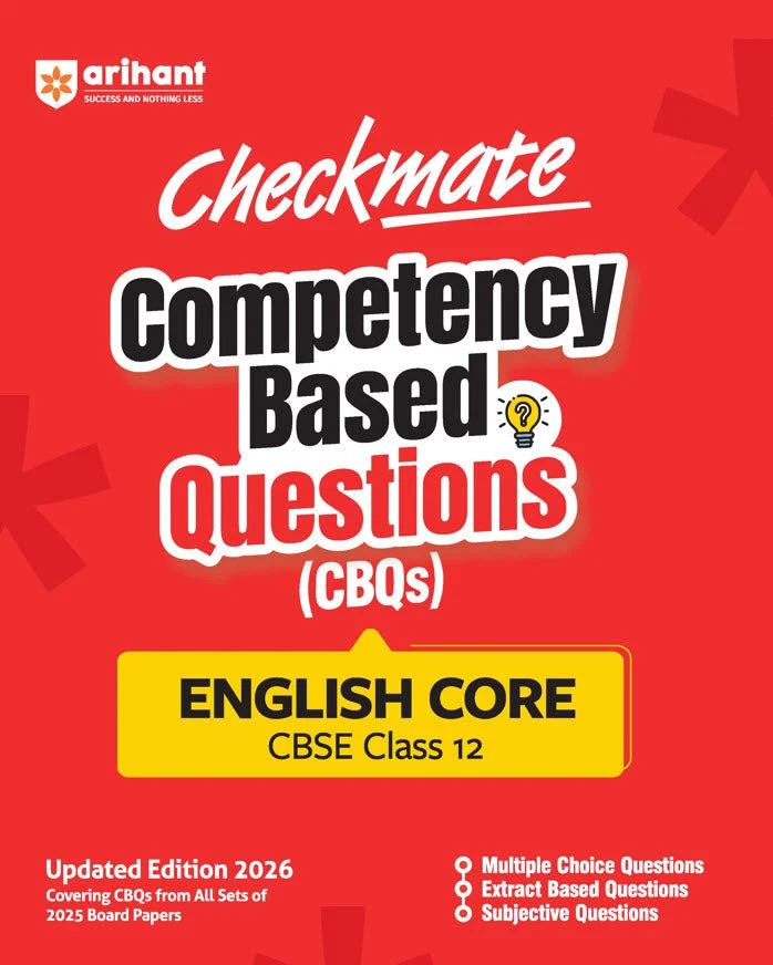 Arihant Checkmate English Core For Class 12th PYQs & CBQs (Competency Based Questions & Previous Year Question) Latest Edition 2027 - Bhandari Stationers Kota