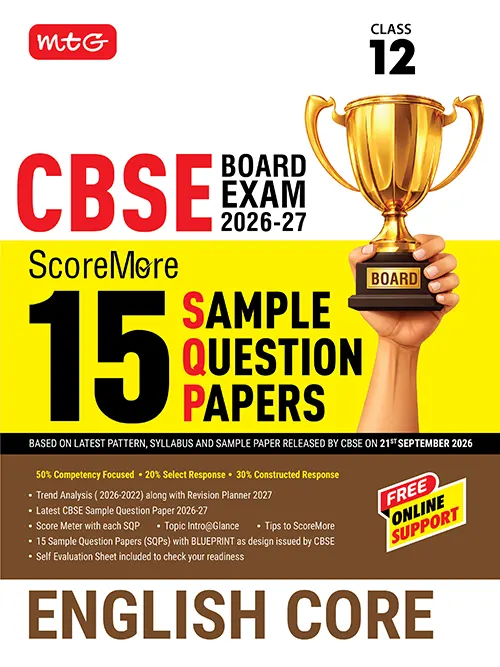 MTG English Core 15 Sample Paper For CBSE Class 12th 2027 Exam With Solution - Bhandari Stationers Kota