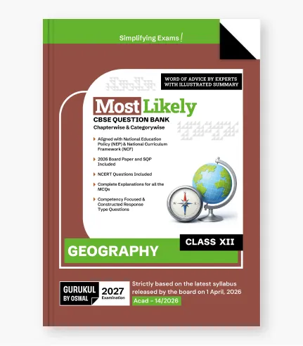 Gurukul By Oswal Geography Most Likely CBSE Best Question Bank For Class 12th Exam 2027 - Bhandari Stationers Kota