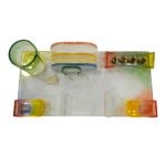 Desk Top Transparent Glass Plastic Pen Stand In Multi-Color - Bhandari Stationers Kota