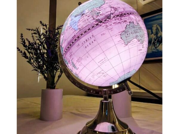 Premium Decorative Lighting Globe Showpiece – Luxury World Map Table Decor - Bhandari Stationers Kota