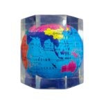 Hexagonal Shape Inside Globe Glass Paper Weight - Bhandari Stationers Kota