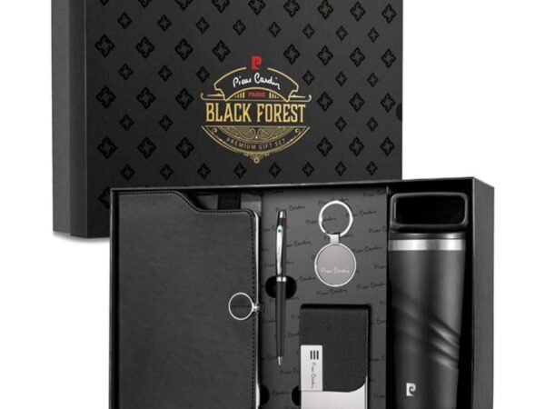 Pierre Cardin Black Forest Premium Gift Set Inside Notebook, Pen, Card Holder, Key Accessories and Traveling Mug - Bhandari Stationers Kota
