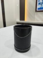 Desk Top Best Pen Stand Premium Black Color Leather Made - Bhandari Stationers Kota