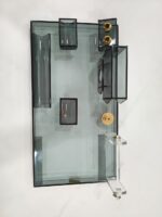Transparent Glass Plastic Pen Stand In Black Color - Bhandari Stationers Kota