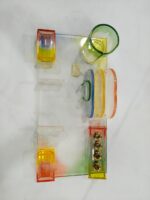 Desk Top Transparent Glass Plastic Pen Stand In Multi-Color - Bhandari Stationers Kota