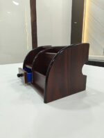 Premium Desk Top Wooden Pen Stand In Chocolate Color - Bhandari Stationers Kota