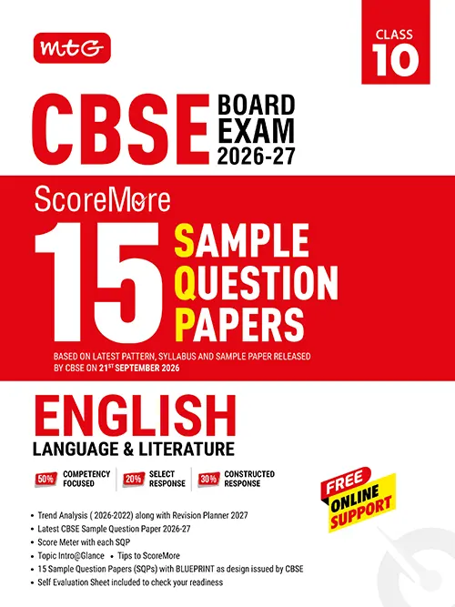 MTG English 15 Sample Paper For CBSE Class 10th 2027 Exam With Solution - Bhandari Stationers Kota
