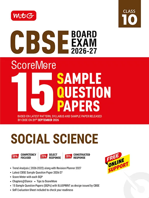MTG Social Science 15 Sample Paper For CBSE Class 10th 2027 Exam With Solution - Bhandari Stationers Kota