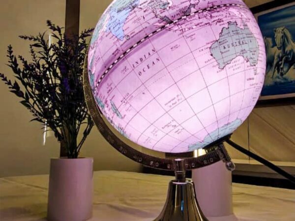 Premium Decorative Lighting Globe Showpiece – Luxury World Map Table Decor - Bhandari Stationers Kota