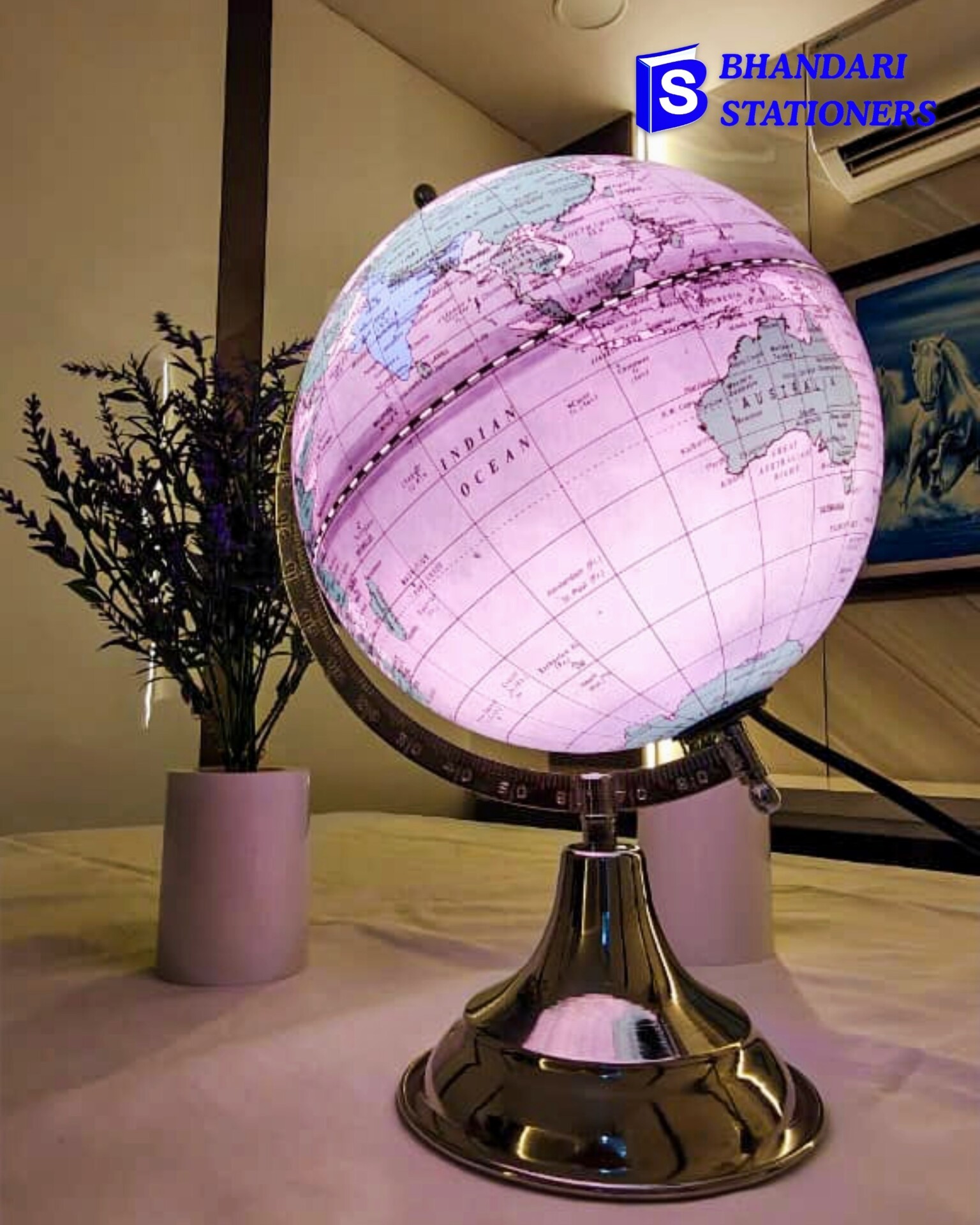 Premium Decorative Lighting Globe Showpiece – Luxury World Map Table Decor - Bhandari Stationers Kota Premium Decorative Lighting Globe Showpiece – Luxury World Map Table Decor - Bhandari Stationers Kota