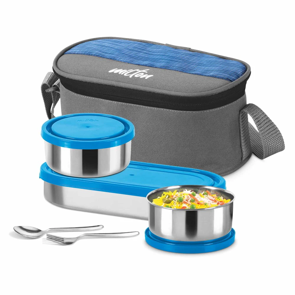 Master Insulated Lunch Box 3 Container With 2 Types Spoon - Milton - Bhandari Stationers